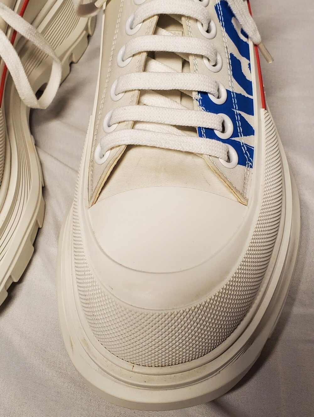 Authentic Alexander McQueen White Platform Sneakers Size 40 - Picture 7 of 11